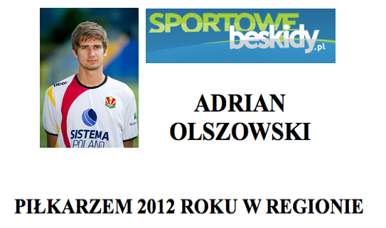 Adrian Olszowski piłkarzem 2012 roku w regionie!